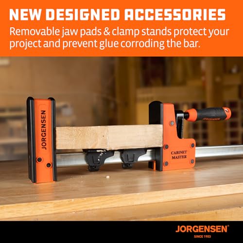 JORGENSEN 18-Inch Parallel Jaw Bar Clamps, 2-Pack Cabinet Master Bar Clamps - size: 18 Inch