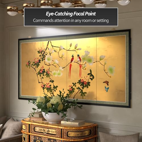 Red Lantern Love Birds on Traditional Gold Leaf - color: Love Birds