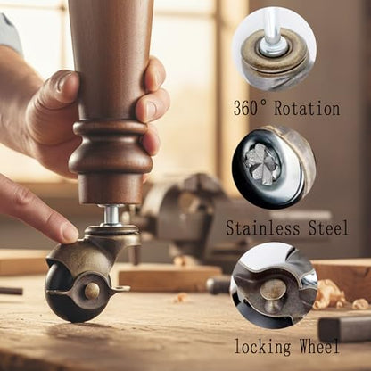 2" Ball Caster Wheels with Brake,5/16" x 1-1/2" Stem - style: Ball caster 2.0 inch with Brake