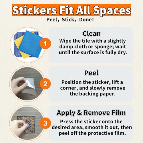 24 PCS Peel and Stick PVC Tile Stickers Waterproof Removable - color: Style a, size: 4 x 4 Inch