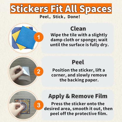 24 PCS Peel and Stick PVC Tile Stickers Waterproof Removable - color: Style a, size: 6 x 6 Inch