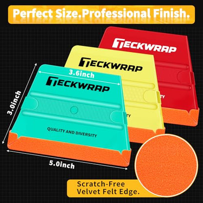 TECKWRAP Felt Squeegee for Vinyl Wrap -Trapezoid Shape (Soft/Medium/Hard) - color: 3pcs Trapezoid Shape
