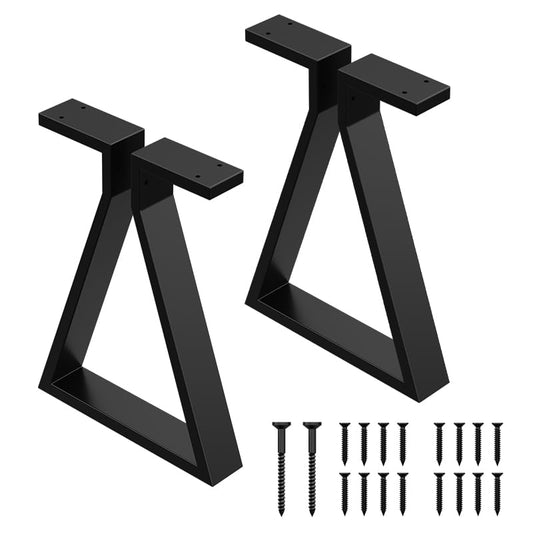 Orgerphy 16 inch Metal Furniture Legs Set of 2| Heavy Duty Table Legs Bench Legs | Update Clip-Style Black Metal for Sofa Couch Dresser| Coffee Table Furniture Bench Legs (16x 12 inch, 2pcs)