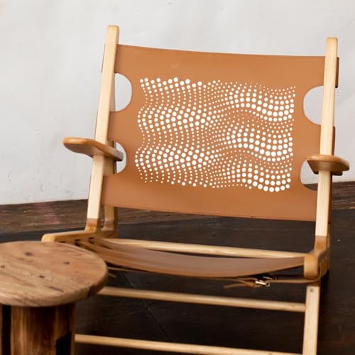 FINGERINSPIRE Point-Like Wave Geometry Stencil with a Brush 8.3x11.7inch Dot Design Painting Stencil Wave Geometry Template Floral Theme Template for Painting on Wood Wall Furniture DIY Home Decor - style: Point-like Wave Geometry