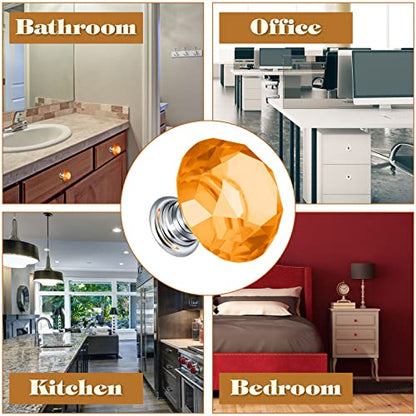 10 Pcs Colorful Crystal Knobs for Cabinets and Drawers, Classic Style