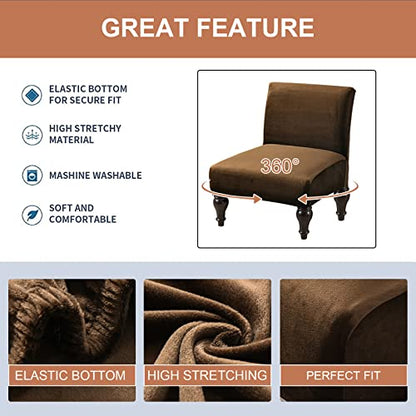 Eco-Ancheng Armless Chair Slipcover Removable Armless Accent Chairs Covers Washable Armless Slipper Chair Slipcover Printed Armless Chair Furniture Protector Covers for Living Dining Room Hotel - color: A26