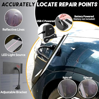 Super PDR Paintless Dent Repair Kit, Dent Puller Kit, Car Dent Removal Tools with Dent Lifter, Bridge Puller, Slide Hammer 2 in 1 T-Type Slide Hammer for Repair Door Ding, Creases and Hail Damage