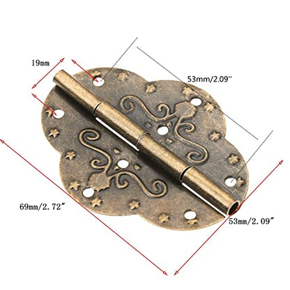 dophee 4Pcs Decorative Cabinet Hinges Antique Bronze Butterfly Hinges