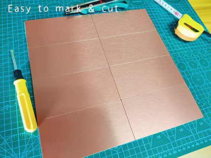 Aluminum Peel and Stick Backsplash Tile Panels - 3"x6" 40-Pack - color: Copper