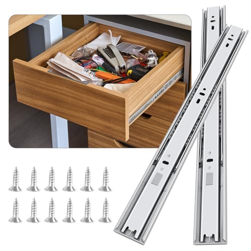 12 inch Soft Close Drawer Slides 6 Pairs Ball Bearing Full Extension Cabinet Drawer Slides 3 fold, Side Mount, 100 LB Capacity Heavy Duty Drawer Slide 12" - size: 12inch(300mm), style: Sliver-6
