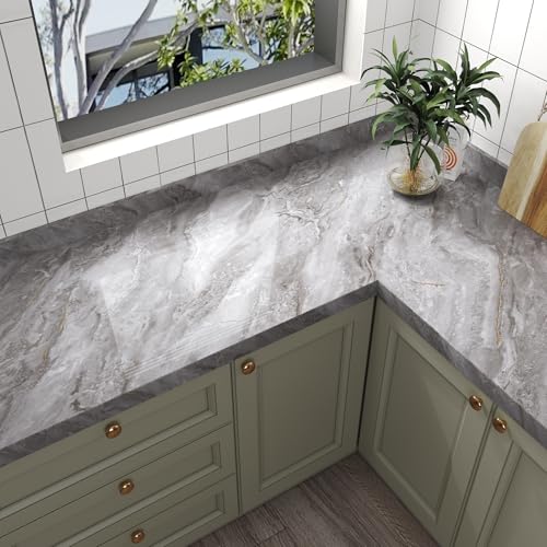 BAYYA Marble Contact Paper Peel and Stick Countertops Kitchen Counter Cover - size: 31.5" x 80"
