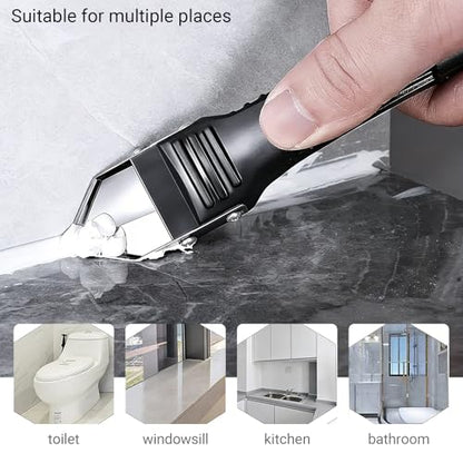 9pcs Silicone Caulking Tool 3 in 1 Stainless Steel Head Scraper Caulk Remover Sealant for Kitchen Bathroom Window - color: 9Pcs