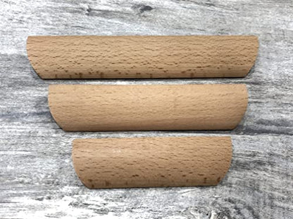10Pcs Unfinished Wood Solid Furniture Pulls Handles for Drawer - size: 2.52"/64mm