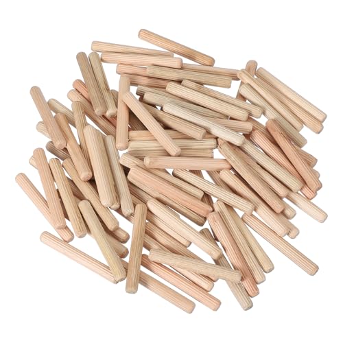 MECCANIXITY Wooden Dowel Pins 5/16" x 2-3/8" (8mm x 60mm) Straight Dowel Rods Wood Fluted Dowels Rods for Crafts Furniture DIY Hardwood Count 120 - size: 5/16" x 2-3/8"