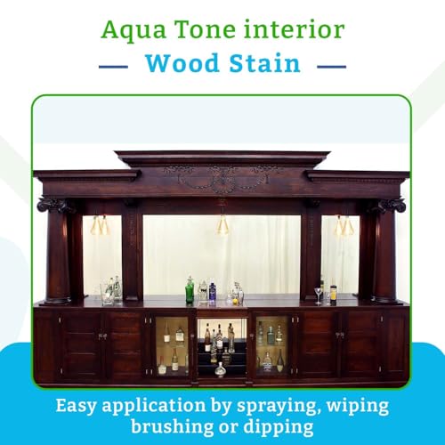 Aqua Coat Aqua Tone Water-Based Wood Stain (5-Gallon, Brown Cherry) - color: Brown Cherry, size: 5 Gallon