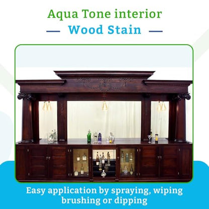 Aqua Coat Aqua Tone Water-Based Wood Stain (5-Gallon, Brown Cherry) - color: Brown Cherry, size: 5 Gallon