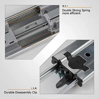 LONTAN 2 Pair Soft Close Drawer Slides 22 Inch Cabinet Drawer Slides & 2 Pair Metal Rear Mounting Brackets for Face Frame Cabinets