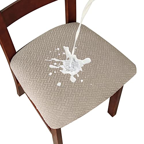 Genina Waterproof Seat Covers for Dining Room Chair Cover Set of 4 - color: Khaki, size: 15-19in Waterproof