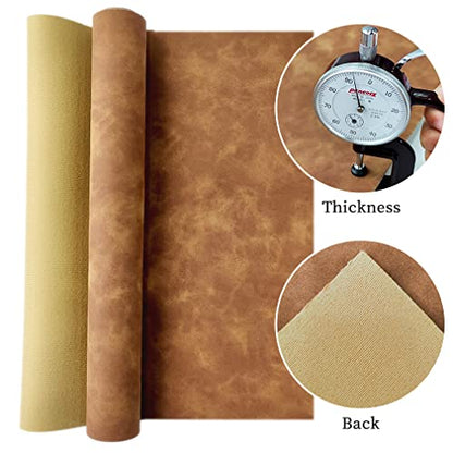 Brown Soft Faux Suede Fabric 30x135cm Synthetic Faux Leather Frosted Leatherette for Home Chair Furniture DIY Accessories - color: Brown