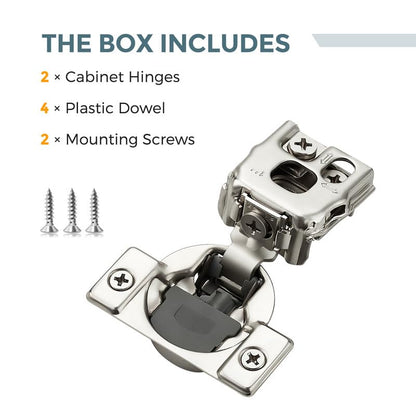 HOME EDIT 1 Pair 1 Inch Overlay Soft Close Cabinet Hinges Door Hinges - size: 1 inch Overlay