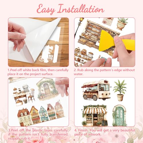 Peacoblue Shop and Store Rub On Transfers for Furniture Craft 6"x12" - style: Shop and Store