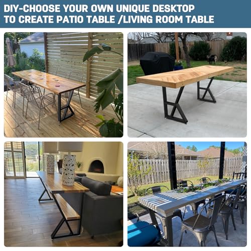 Metal Table Legs 28 Inch with Protector Adjustable Feet 1000LB Capacity