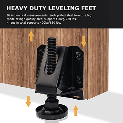 LOSCHEN 8PCS Heavy Duty Adjustable Leveling Feet for Furniture,Hexagon Nuts Lock Furniture Legs Levelers,for Table, Cabinets, Workbench,Shelving Units and More - size: 8 pcs