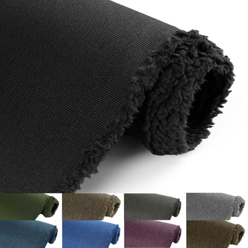 Waterproof Canvas Fabric by The Yard 600D Upholstery Fabric 58x108in Black - color: Black, size: Pre Cut 3 Yard