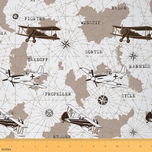 Feelyou Aircraft Airplane Fabric By The Yard Decorative - color: Multi 24, size: 1 Yard