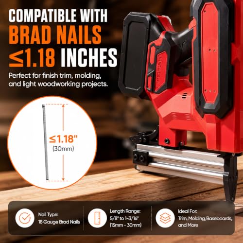 Heavy Duty Cordless Brad Nailer with 4500 Nails, 21V Battery Powered