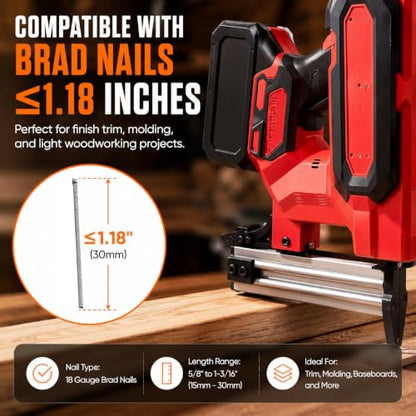 Heavy Duty Cordless Brad Nailer with 4500 Nails, 21V Battery Powered