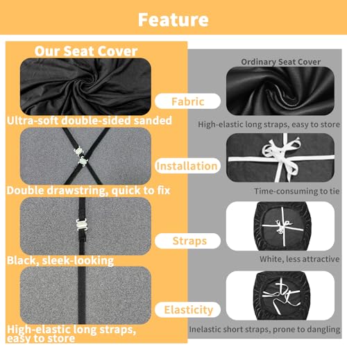 Gute Chair Seat Covers 4Pcs Stretchy Washable Slipcovers Dining Black - color: Black Solid, size: 4Pack