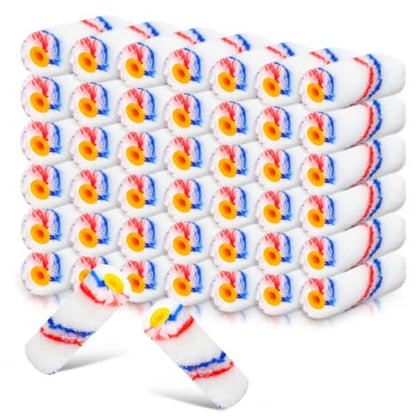 Leumoi 100 Pcs 4 Inch Microfiber Paint Roller Covers, Red Blue - color: Red Blue