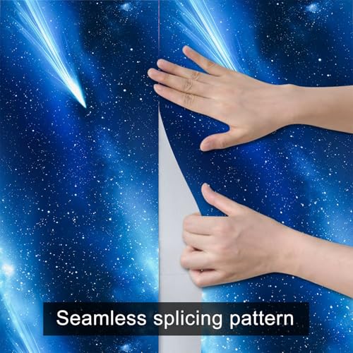 HOMETITUTE Starry Sky Galaxy Peel Stick Wallpaper 118.1x17.7 Inch Vinyl - color: Galaxy