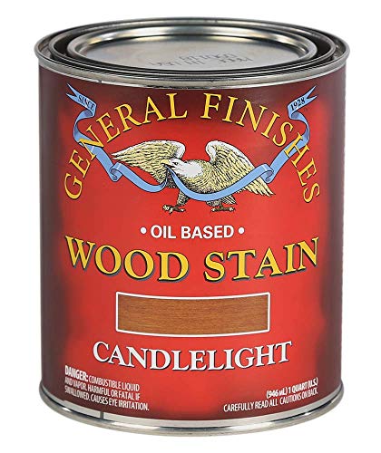 General Finishes Oil Based Penetrating Wood Stain, 1 Quart, Candlelight - color: Candlelight, size: 1 Quart