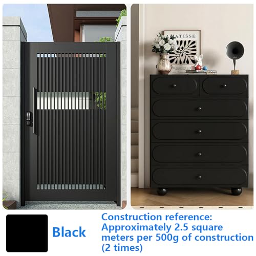 Wood and Metal Paint 2-in-1 Brush (6.35oz, Black) Convenient Solid Wood Furniture Repair, Outdoor Metal Coating - color: Black, size: 6.35 Fl Oz (Pack of 1)