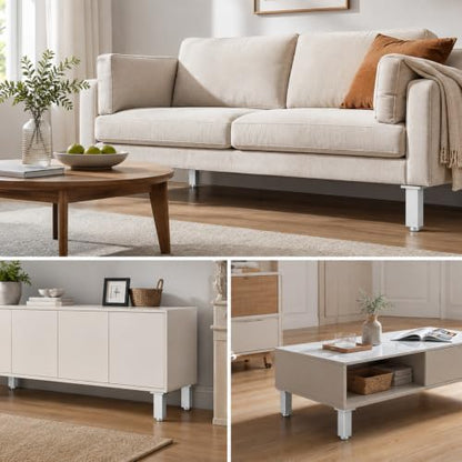 Geesatis Furniture Legs,Adjustable Square Rectangular Replacement Feet - color: White, size: 3inch