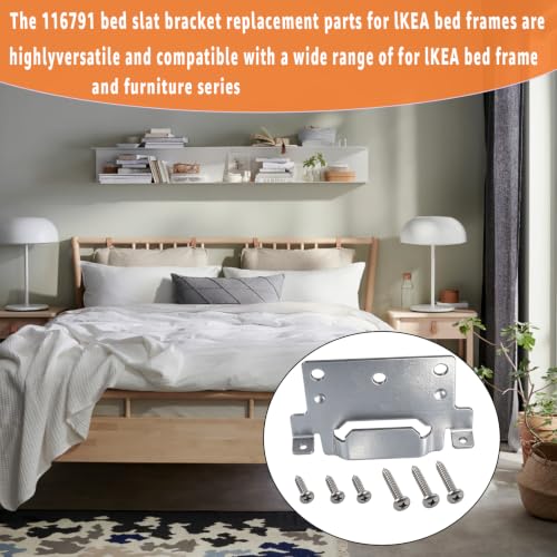5 Pack 116791 Mounting Plates Compatible with IKEA Bed Frame Brackets