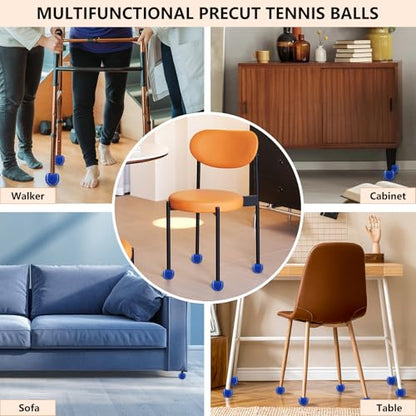 Precut Tennis Balls for Walker and Furniture Legs,90 Pack - color: Dark Blue, size: 90 Pack