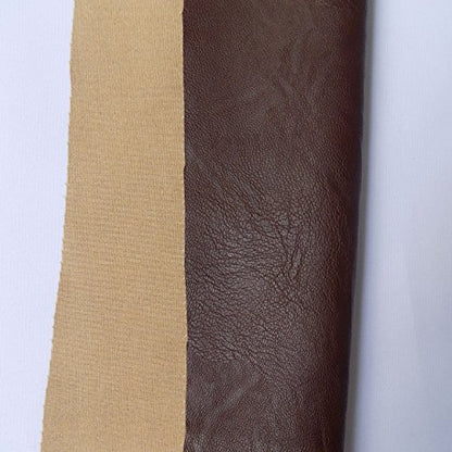 Mybecca 16oz Full Grain Soft Skin Leather Fabric (54" Wide) by The Yard, Dark Brown - size: 1 Yard