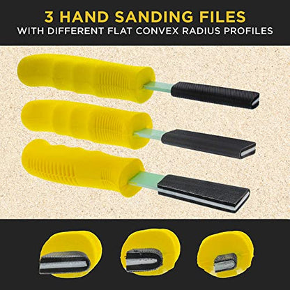 Dura-Gold Set of 3 Different Contour Hand Sanding File Block Sticks with 40 - style: Flat