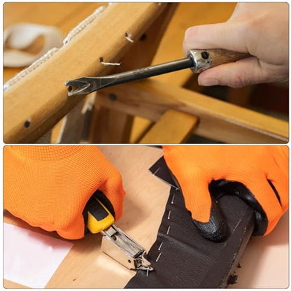 PATIKIL Upholstery Staple Remover, 6" V Curved Construction Staple Puller Staple Nail Tack Tool for Furniture Wooden Floor Photo Frame, Yellow - size: 6"