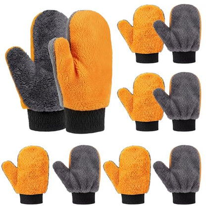 Paint Mitt Stain Gloves Reusable Microfiber - color: Gray,orange