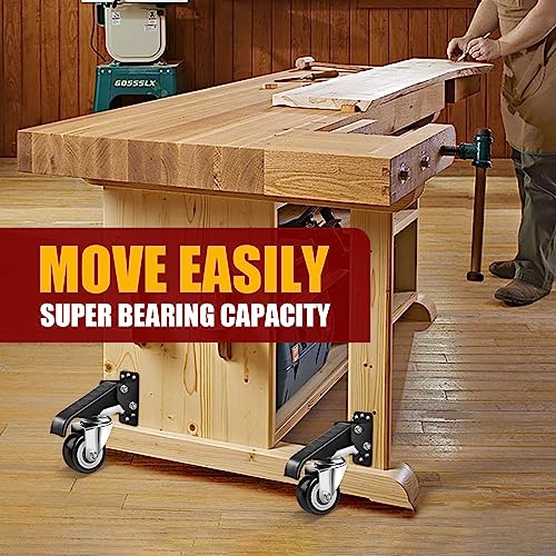 SPACECARE Retractable Workbench Casters Kit, 600 lbs Capacity 4 Pack - style: 600