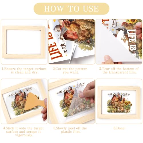 Chicken Rub on Transfers for Crafts, Furniture Transfer Stickers - style: Farm Chicken