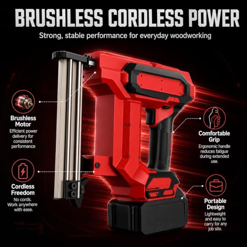 Heavy Duty Cordless Brad Nailer with 4500 Nails, 21V Battery Powered