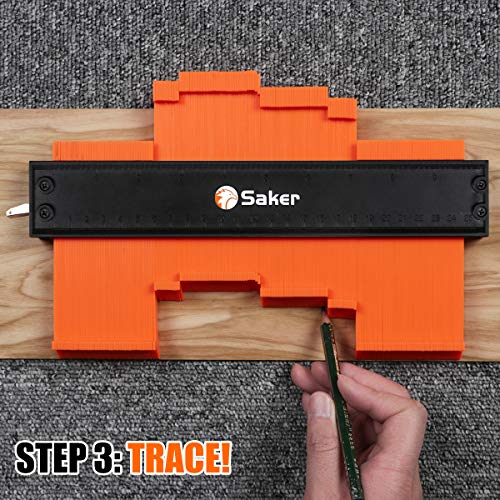 Saker Multi-function Scribing Tool&Saker Contour Duplication Gauge(10 Inch+5 Inch) (ORANGE)