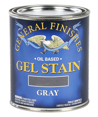 General Finishes Oil Base Gel Stain, 1 Quart, Gray - color: Gray, size: 1 Quart