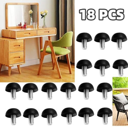 18Pcs 8mm x 1.25 M8 Adjustable Furniture Legs Feet, Stainless Steel Table Levelers Outdoor Screw in Leveling Feet for Patio Table, Chairs, Cabinet Desk and Stool - size: 18PCS