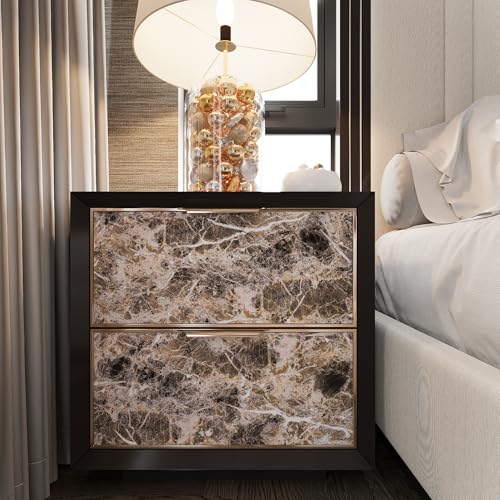 Wide Marble Granite Peel and Stick Wallpaper Contact Paper for Countertops - color: Brwon, size: 31.5" x 157"